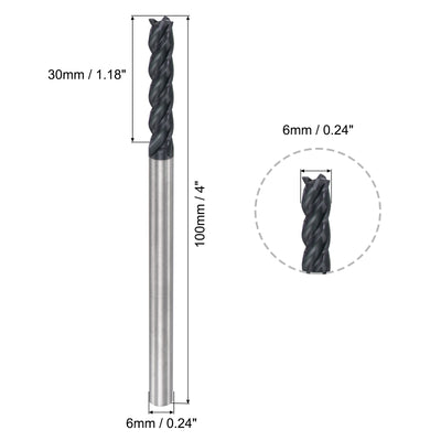 Harfington Carbide  Flute Square End Mill Milling Cutter Cutting Tool