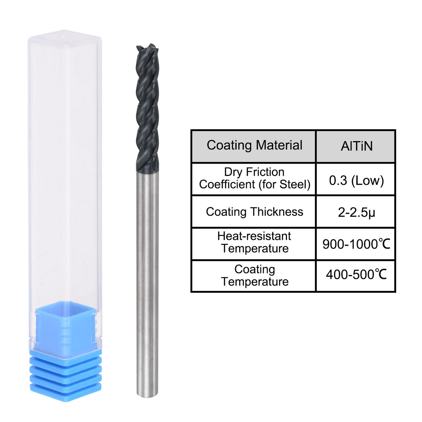 Harfington Carbide  Flute Square End Mill Milling Cutter Cutting Tool