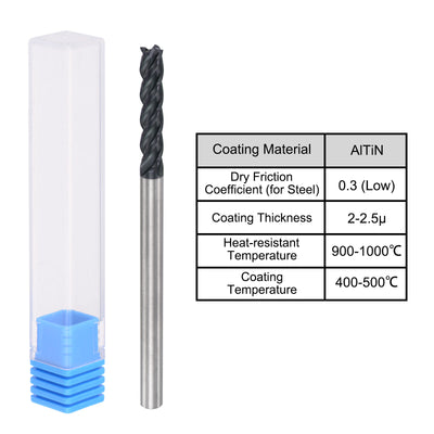 Harfington Carbide  Flute Square End Mill Milling Cutter Cutting Tool