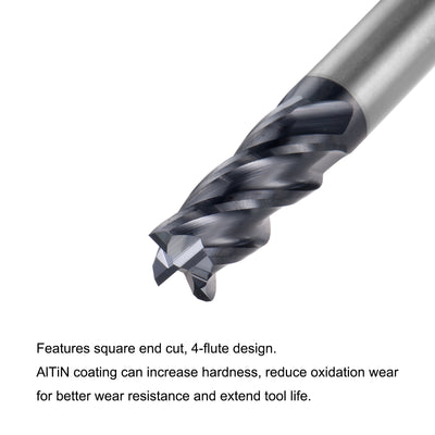 Harfington Carbide  Flute Square End Mill Milling Cutter Cutting Tool