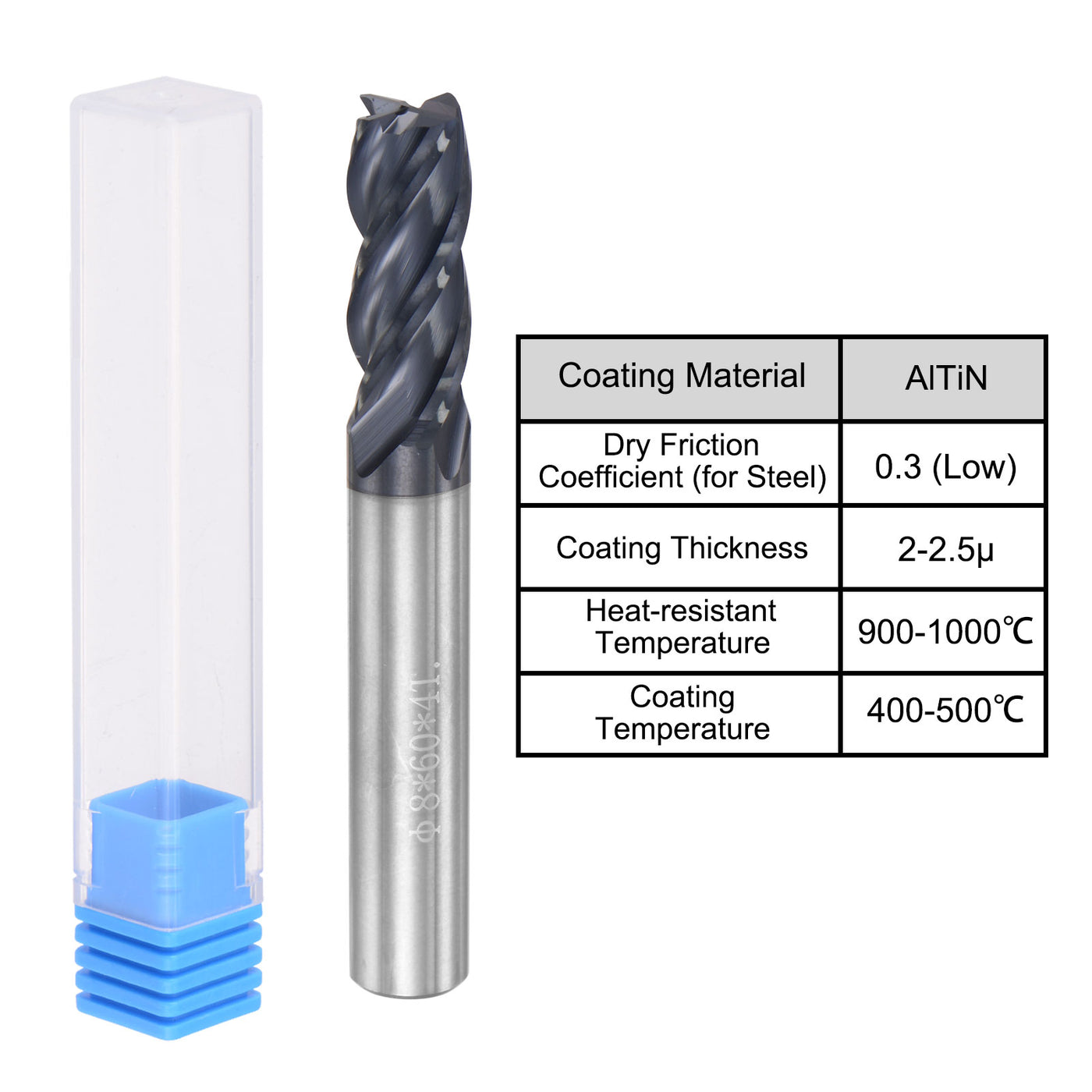 Harfington Carbide  Flute Square End Mill Milling Cutter Cutting Tool