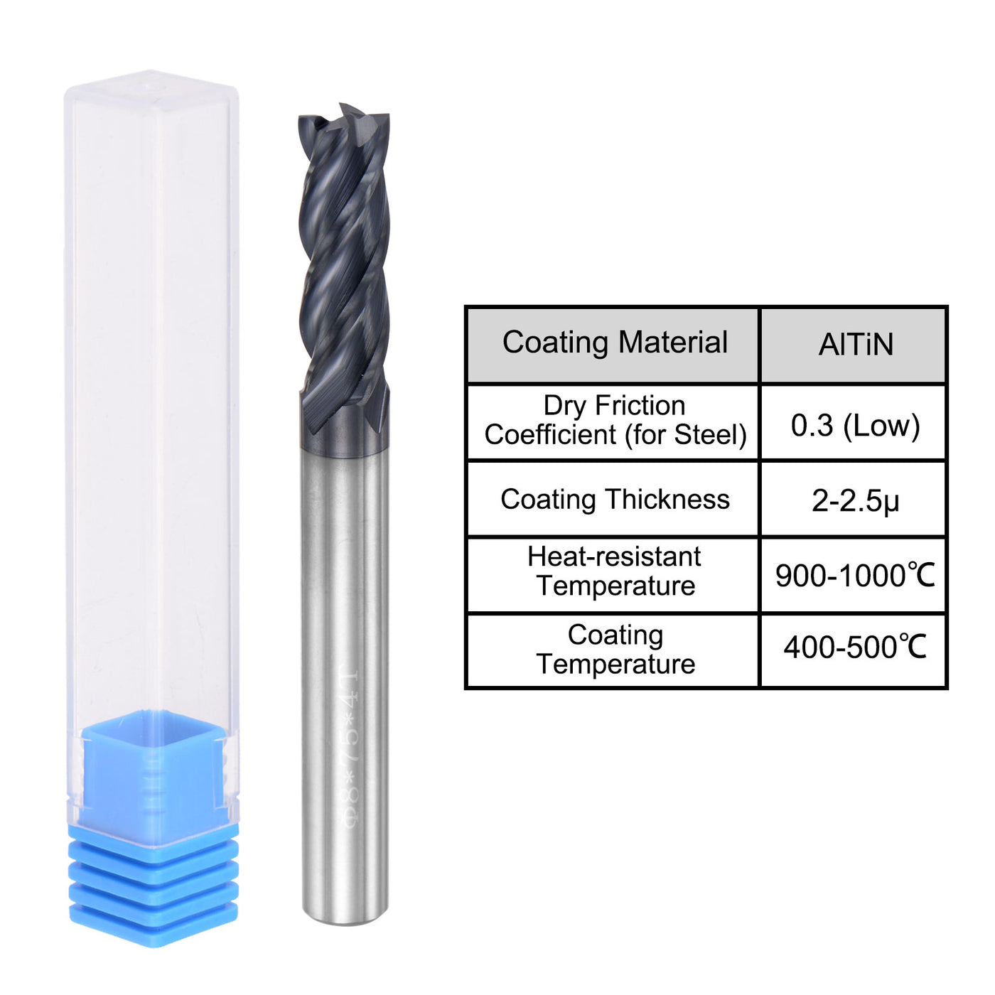 Harfington Carbide  Flute Square End Mill Milling Cutter Cutting Tool