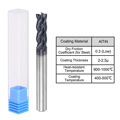 Harfington Carbide  Flute Square End Mill Milling Cutter Cutting Tool