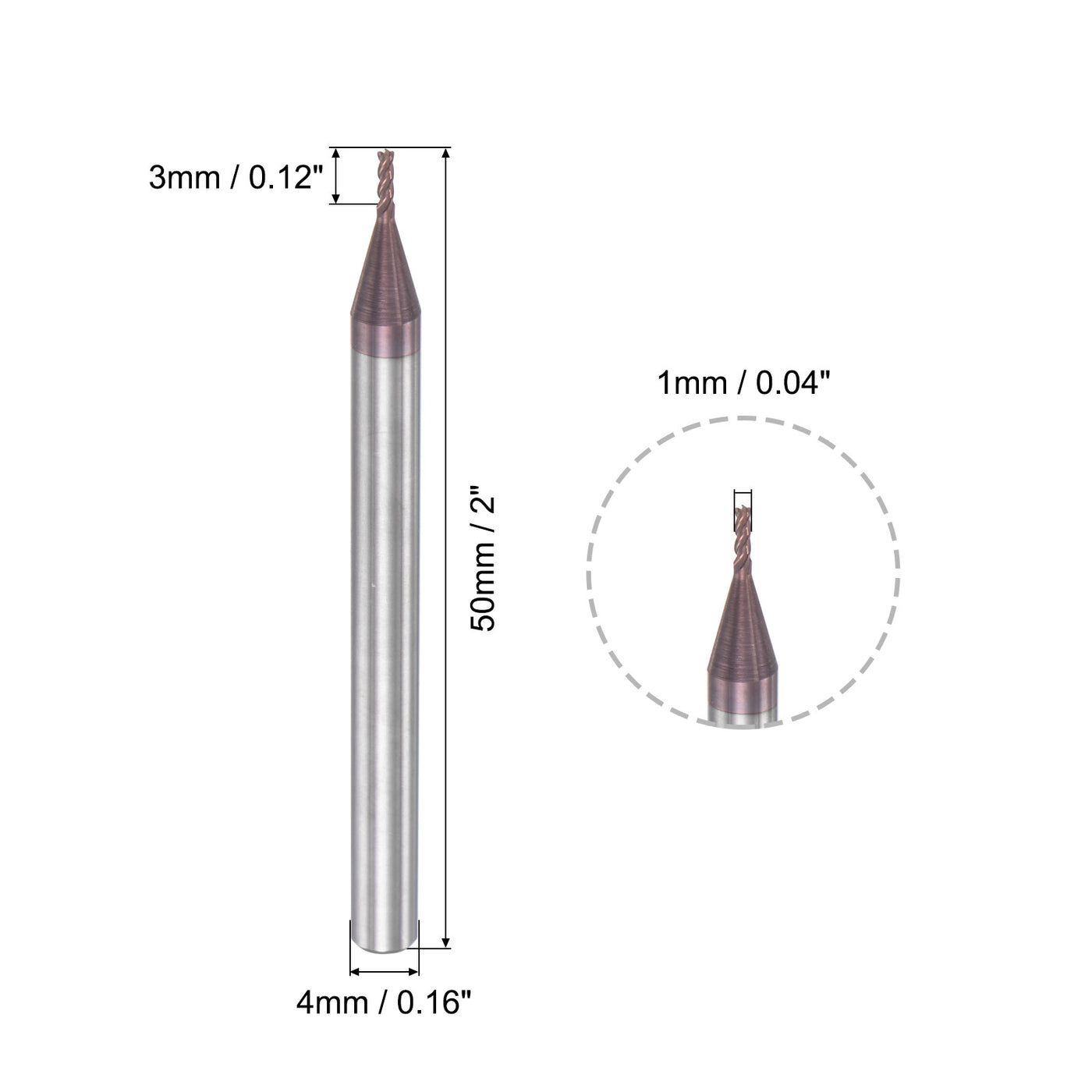 Harfington Carbide Square End Mill Milling Cutting Cutter