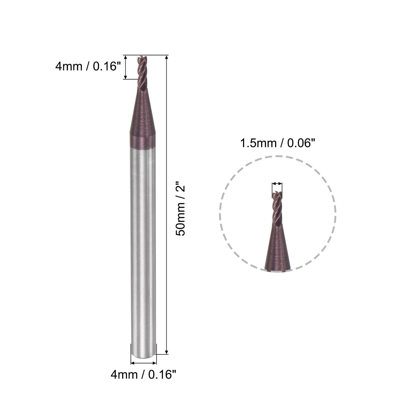 Harfington Carbide Square End Mill Milling Cutting Cutter