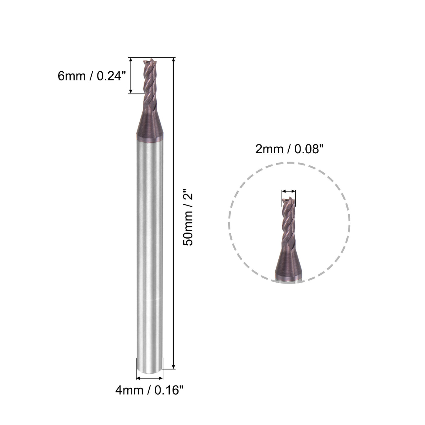 Harfington Carbide Square End Mill Milling Cutting Cutter