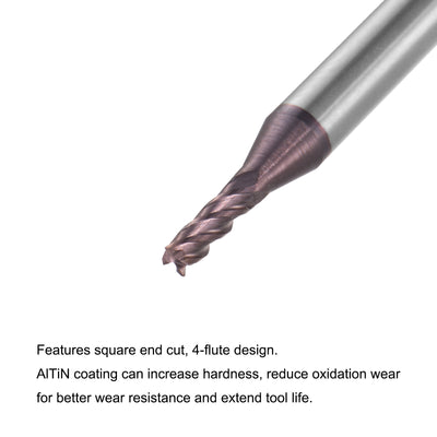 Harfington Carbide Square End Mill Milling Cutting Cutter