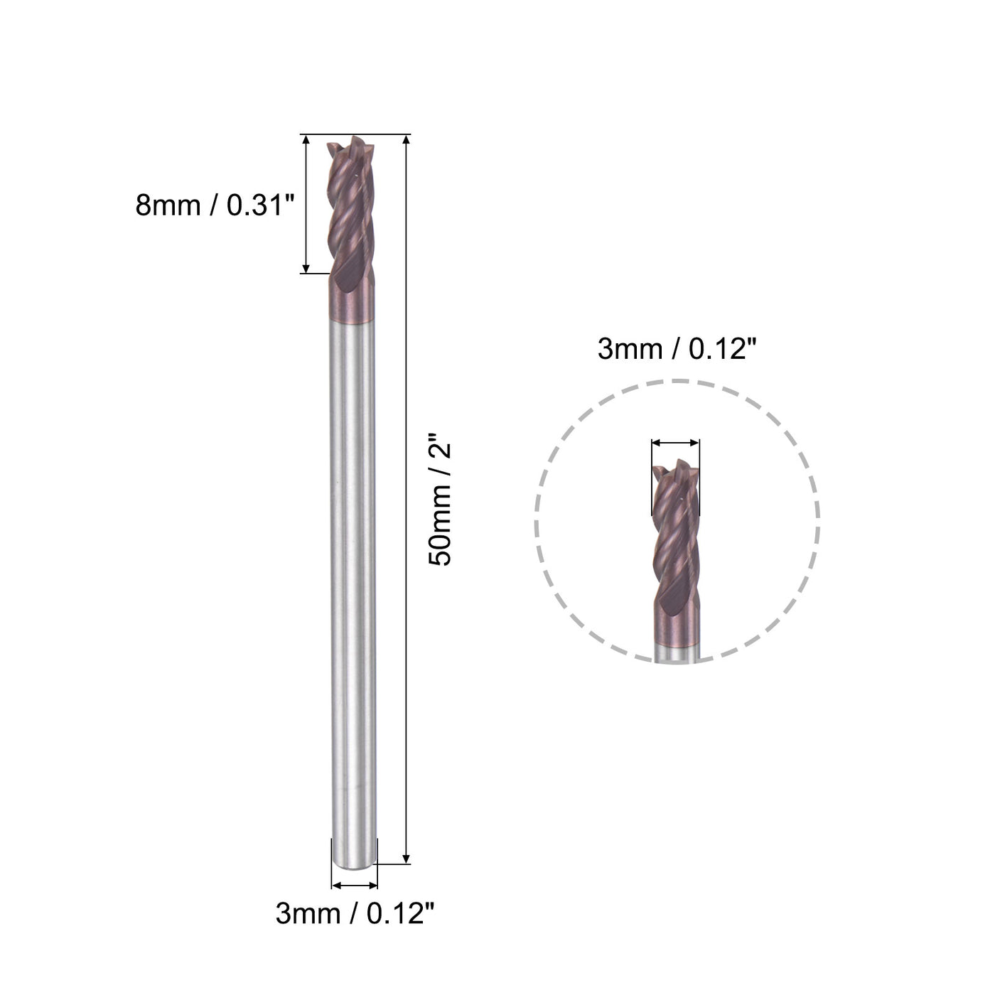 Harfington Carbide Square End Mill Milling Cutting Cutter