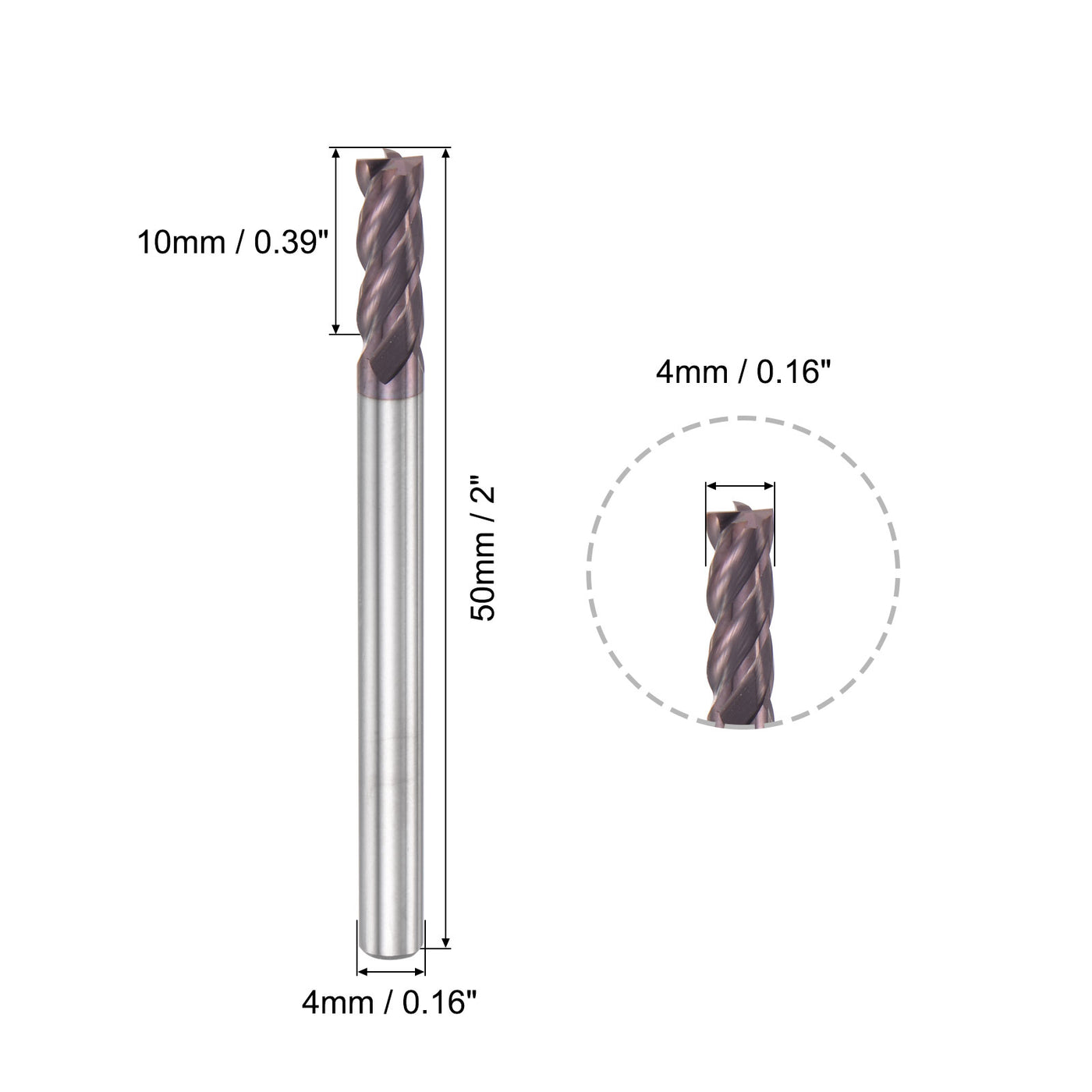 Harfington Carbide Square End Mill Milling Cutting Cutter