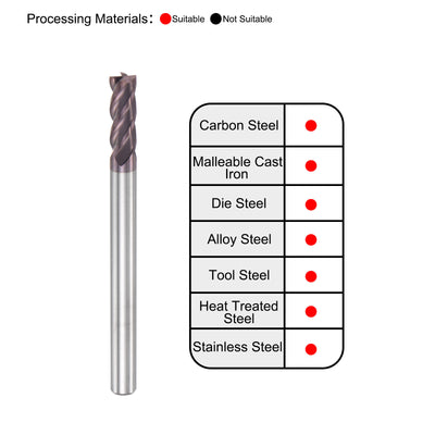 Harfington Carbide Square End Mill Milling Cutting Cutter