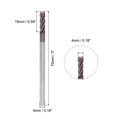 Harfington Carbide Square End Mill Milling Cutting Cutter