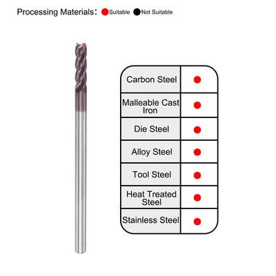 Harfington Carbide Square End Mill Milling Cutting Cutter