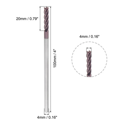 Harfington Carbide Square End Mill Milling Cutting Cutter