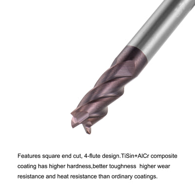 Harfington Carbide Square End Mill Milling Cutting Cutter