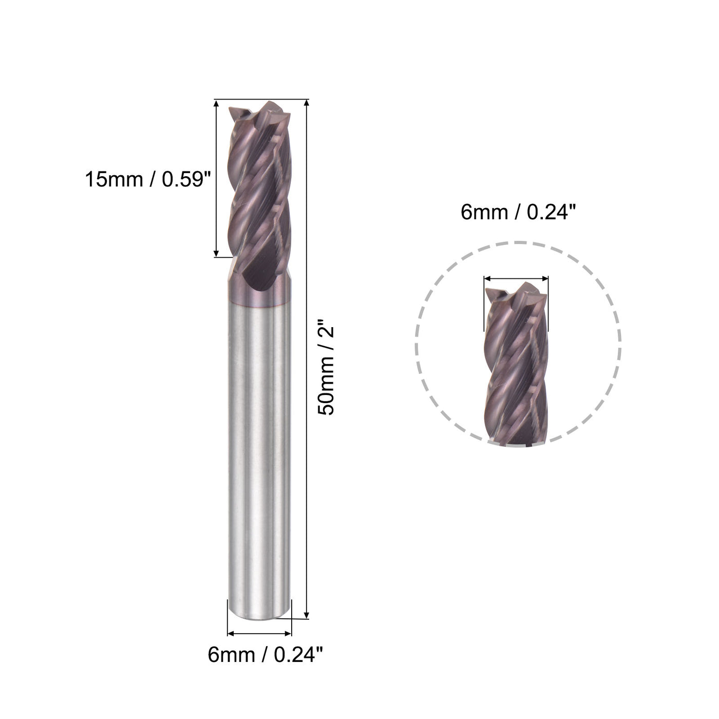 Harfington Carbide Square End Mill Milling Cutting Cutter