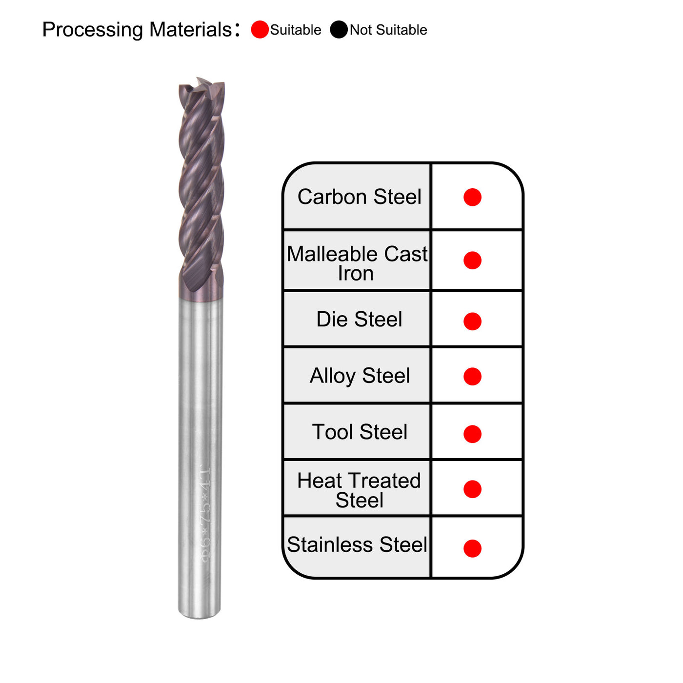Harfington Carbide Square End Mill Milling Cutting Cutter
