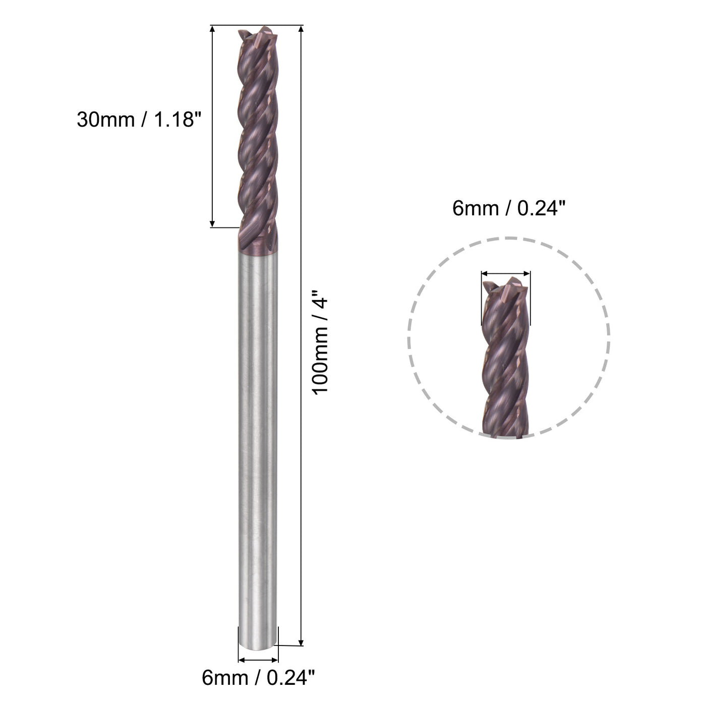 Harfington Carbide Square End Mill Milling Cutting Cutter