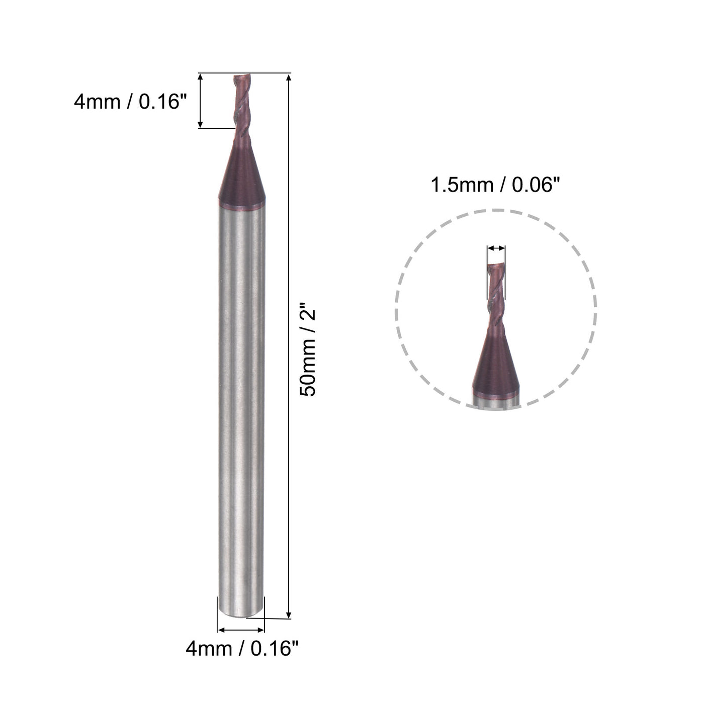 Harfington Carbide Coated Flute Square End Mill