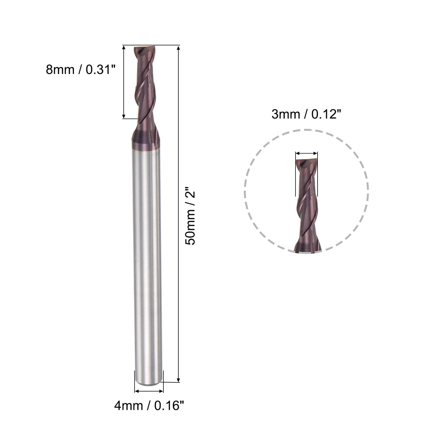 Harfington Carbide Coated Flute Square End Mill