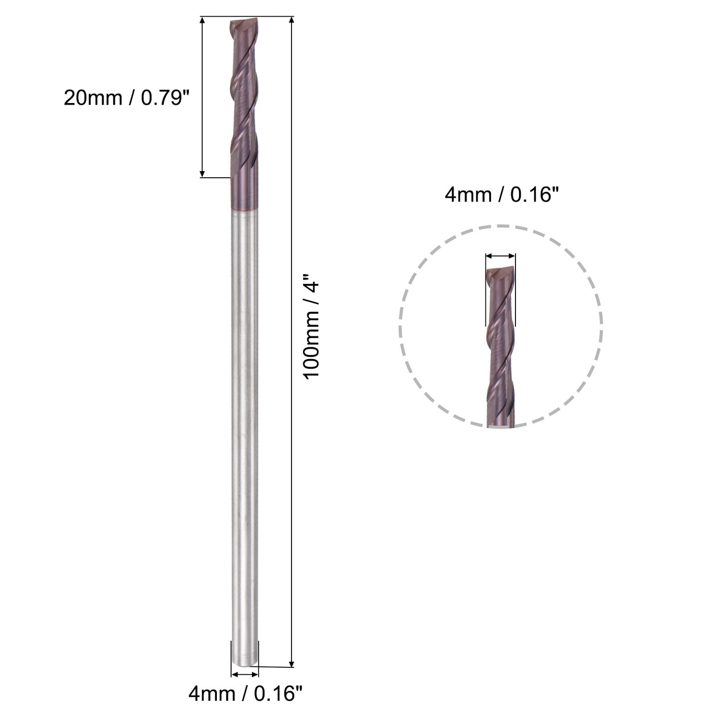 Harfington Carbide Coated Flute Square End Mill