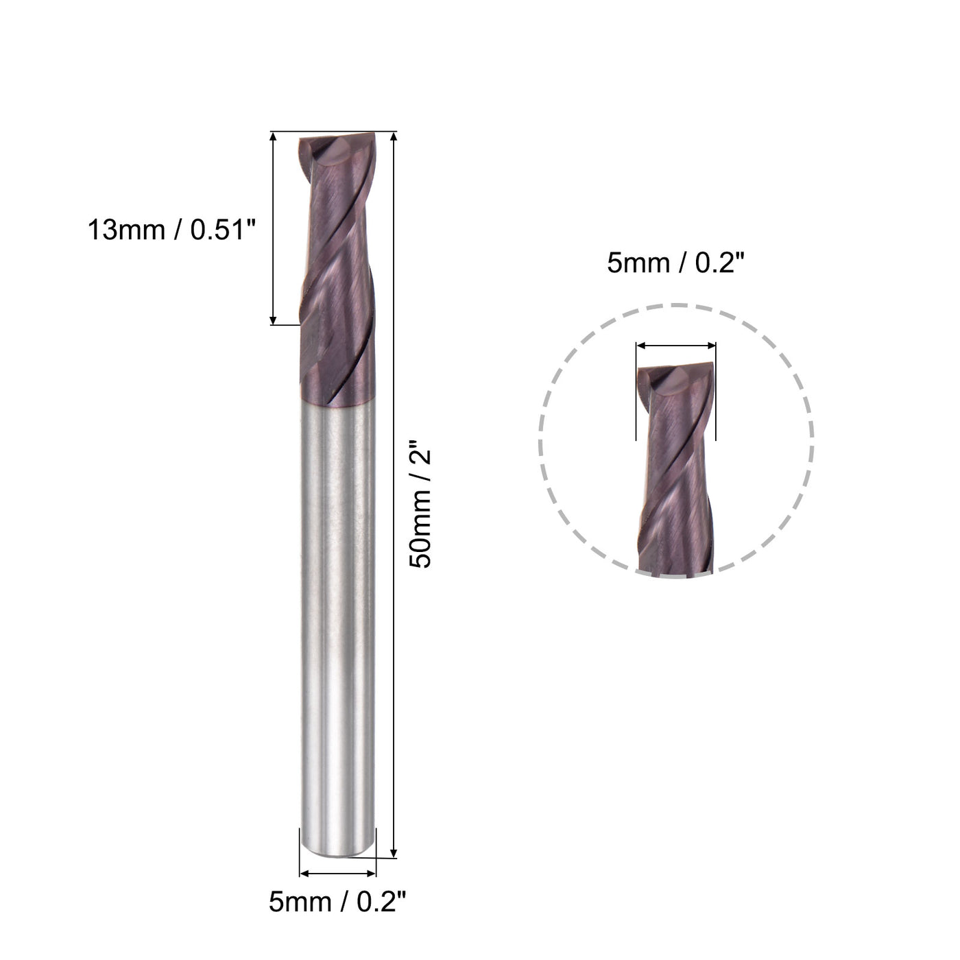Harfington Carbide Coated Flute Square End Mill