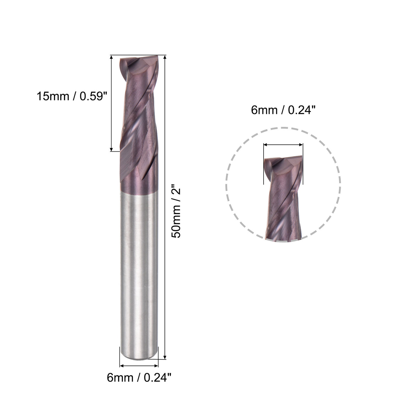 Harfington Carbide Coated Flute Square End Mill