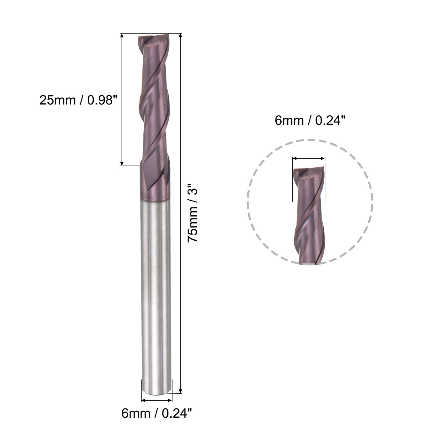 Harfington Carbide Coated Flute Square End Mill