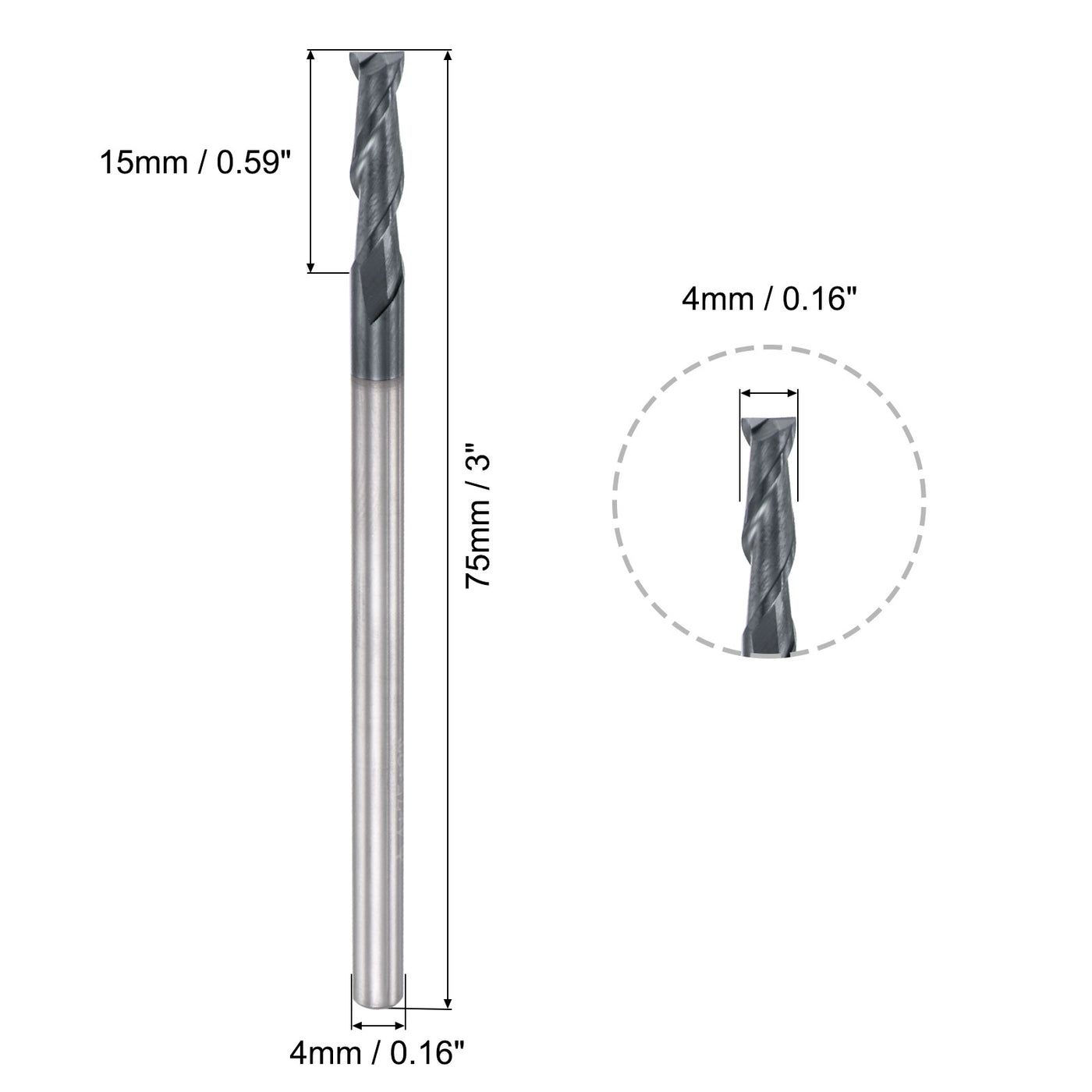 Harfington Carbide Coated Square End Mill Cutting Milling