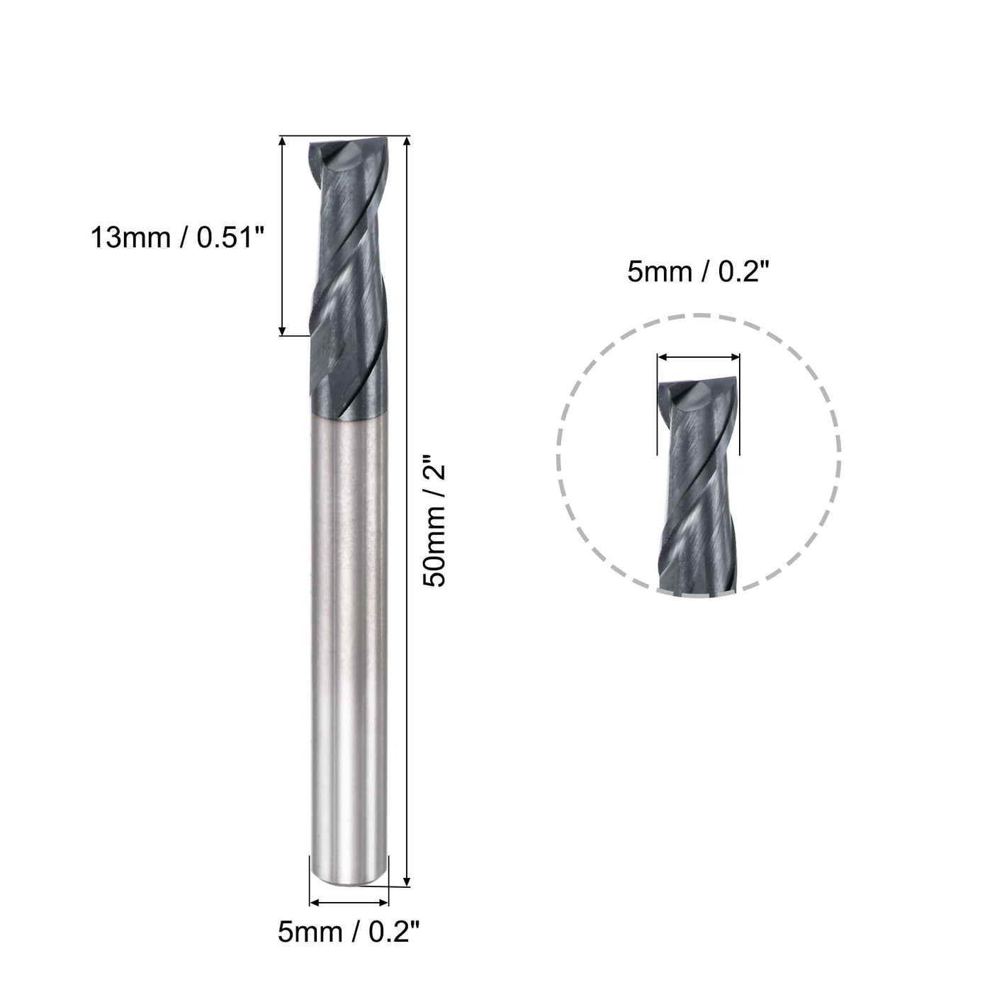 Harfington Carbide Coated Square End Mill Cutting