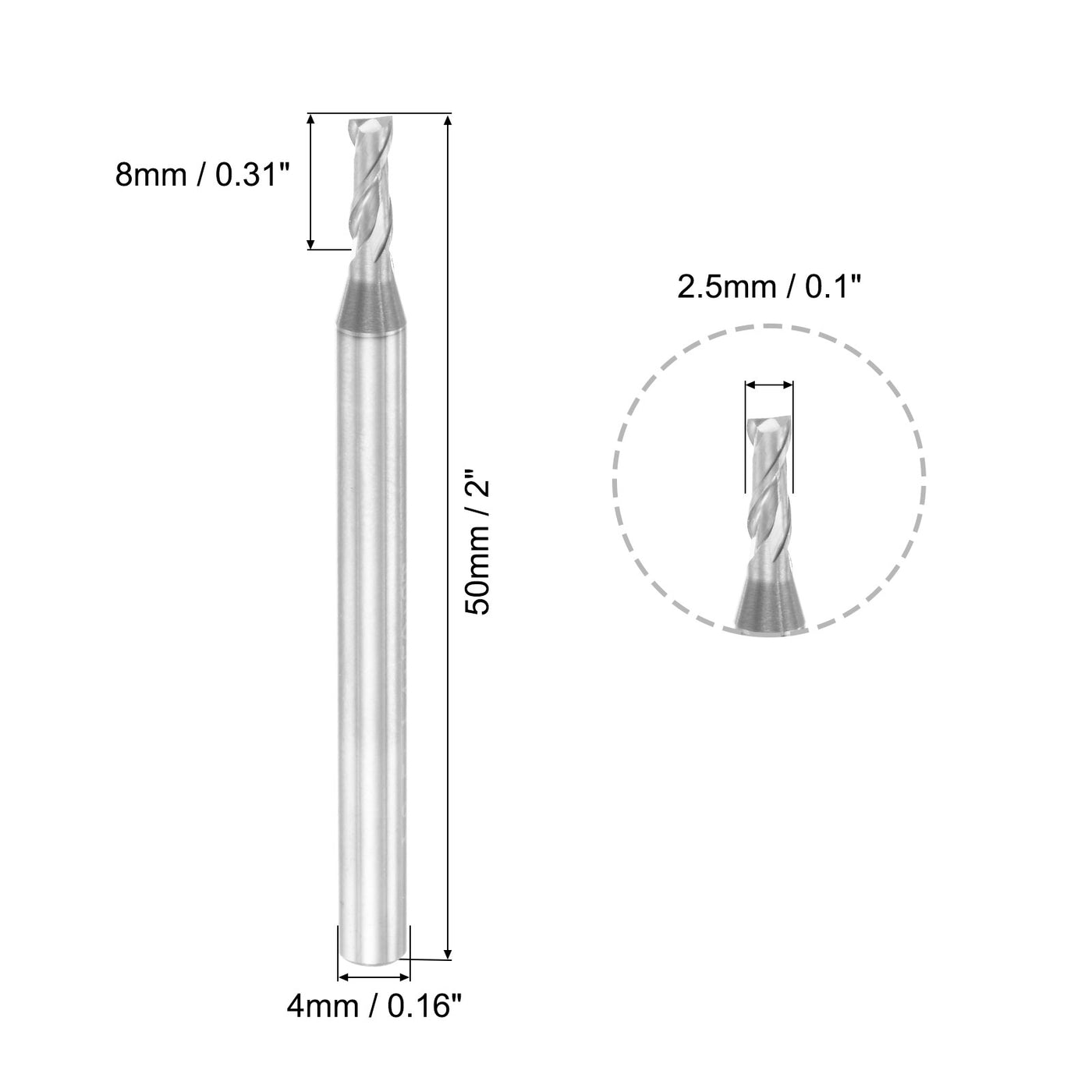 Harfington Carbide Square Nose End Mill for Aluminum