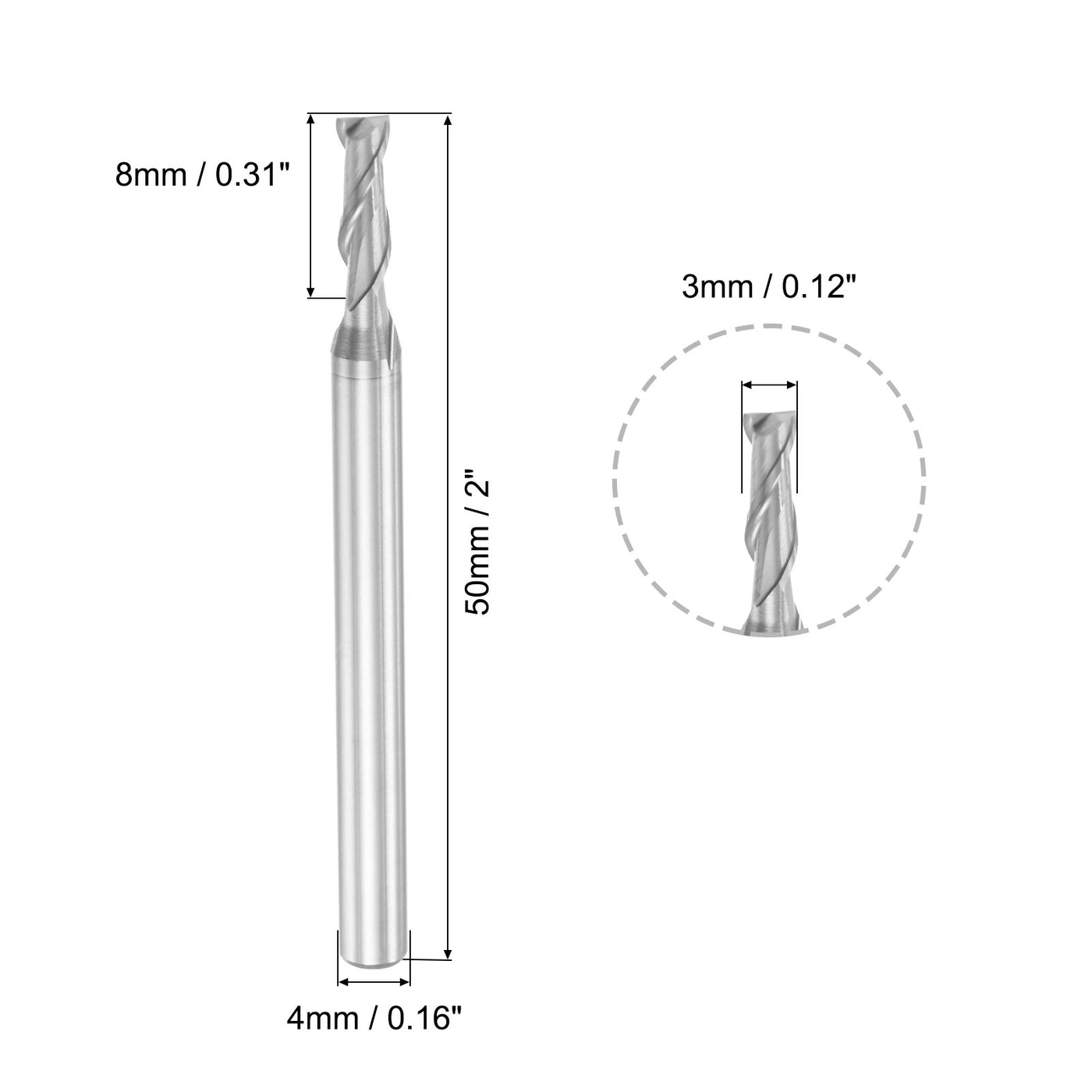 Harfington Carbide Square Nose End Mill for Aluminum