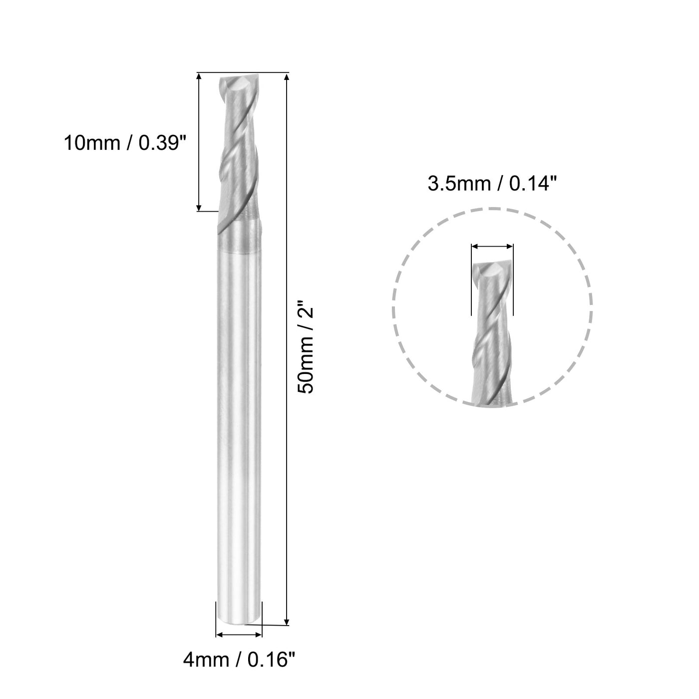Harfington Carbide Square Nose End Mill for Aluminum