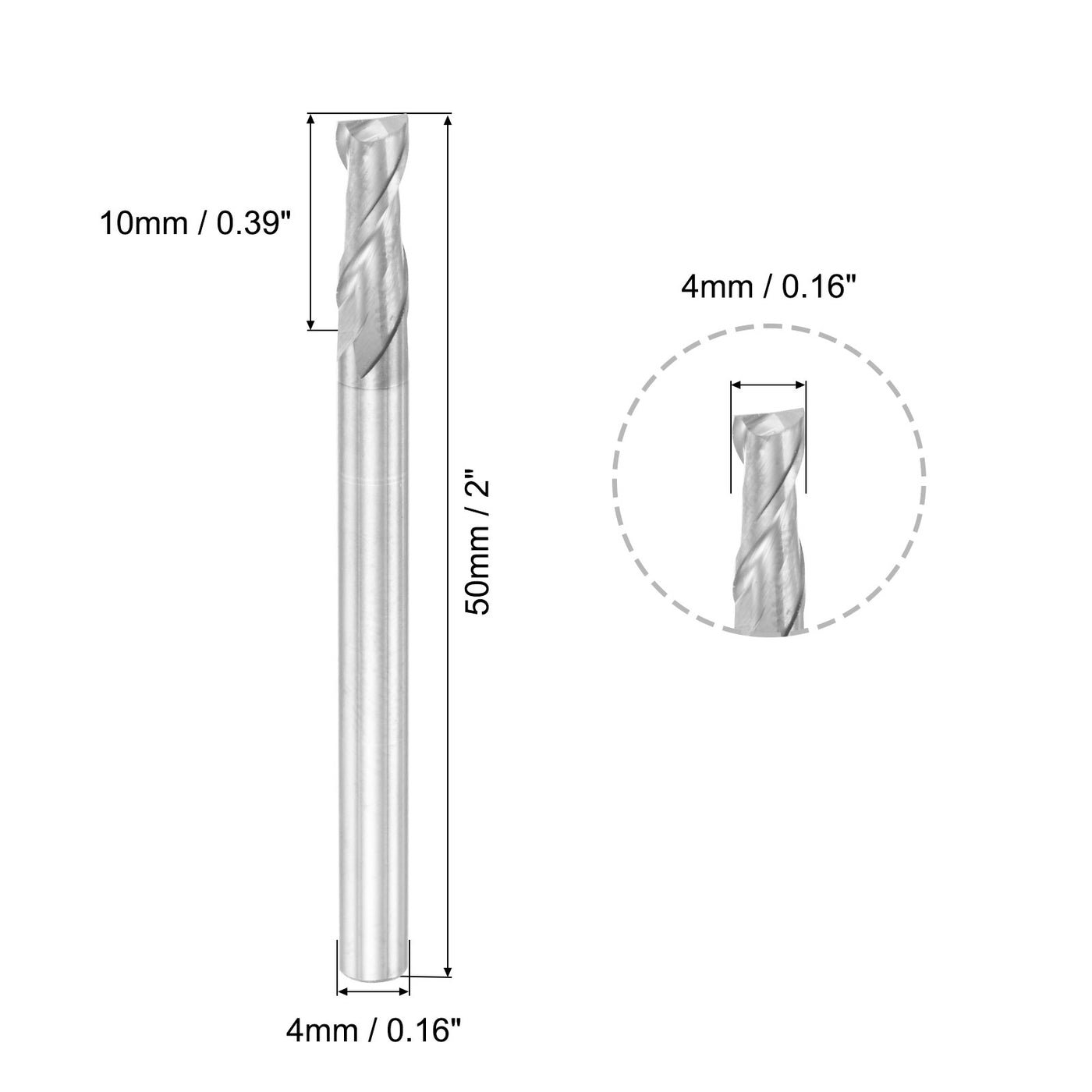 Harfington Carbide Square Nose End Mill for Aluminum