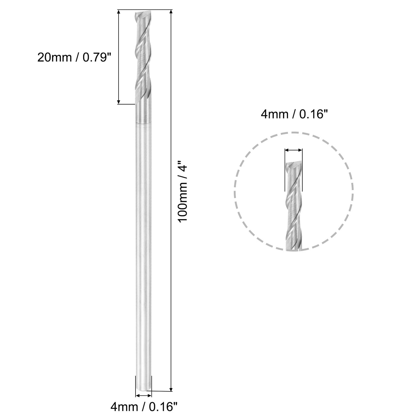Harfington Carbide Square Nose End Mill for Aluminum
