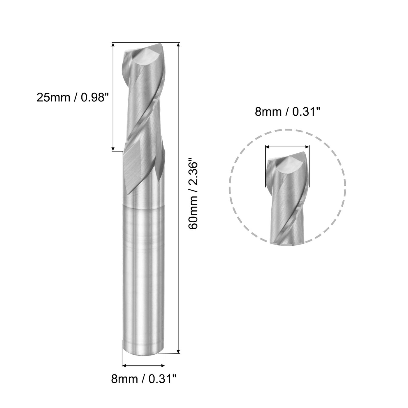Harfington Carbide Square Nose End Mill for Aluminum