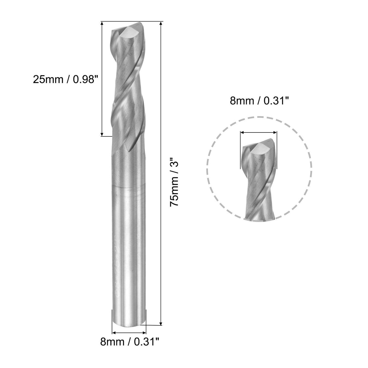 Harfington Carbide Square Nose End Mill for Aluminum