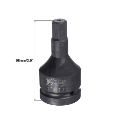 Harfington Impact Hex Bit Socket, High Carbon Steel Metric Sizes