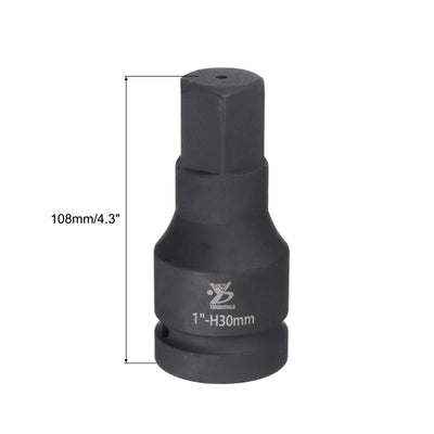 Harfington Impact Hex Bit Socket, High Carbon Steel Metric Sizes