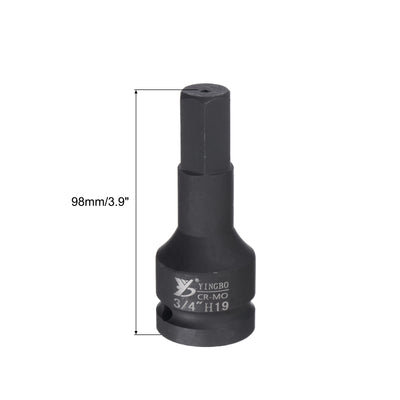 Harfington Impact Hex Bit Socket, High Carbon Steel Metric