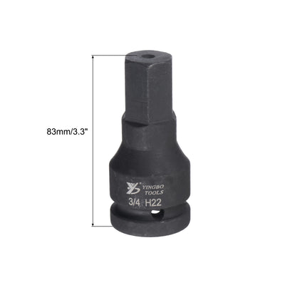Harfington Impact Hex Bit Socket, High Carbon Steel Metric