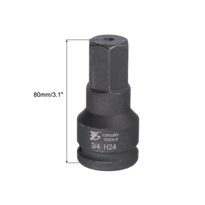 Harfington Impact Hex Bit Socket, High Carbon Steel Metric