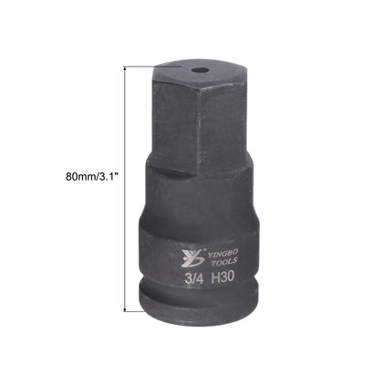 Harfington Impact Hex Bit Socket, High Carbon Steel Metric