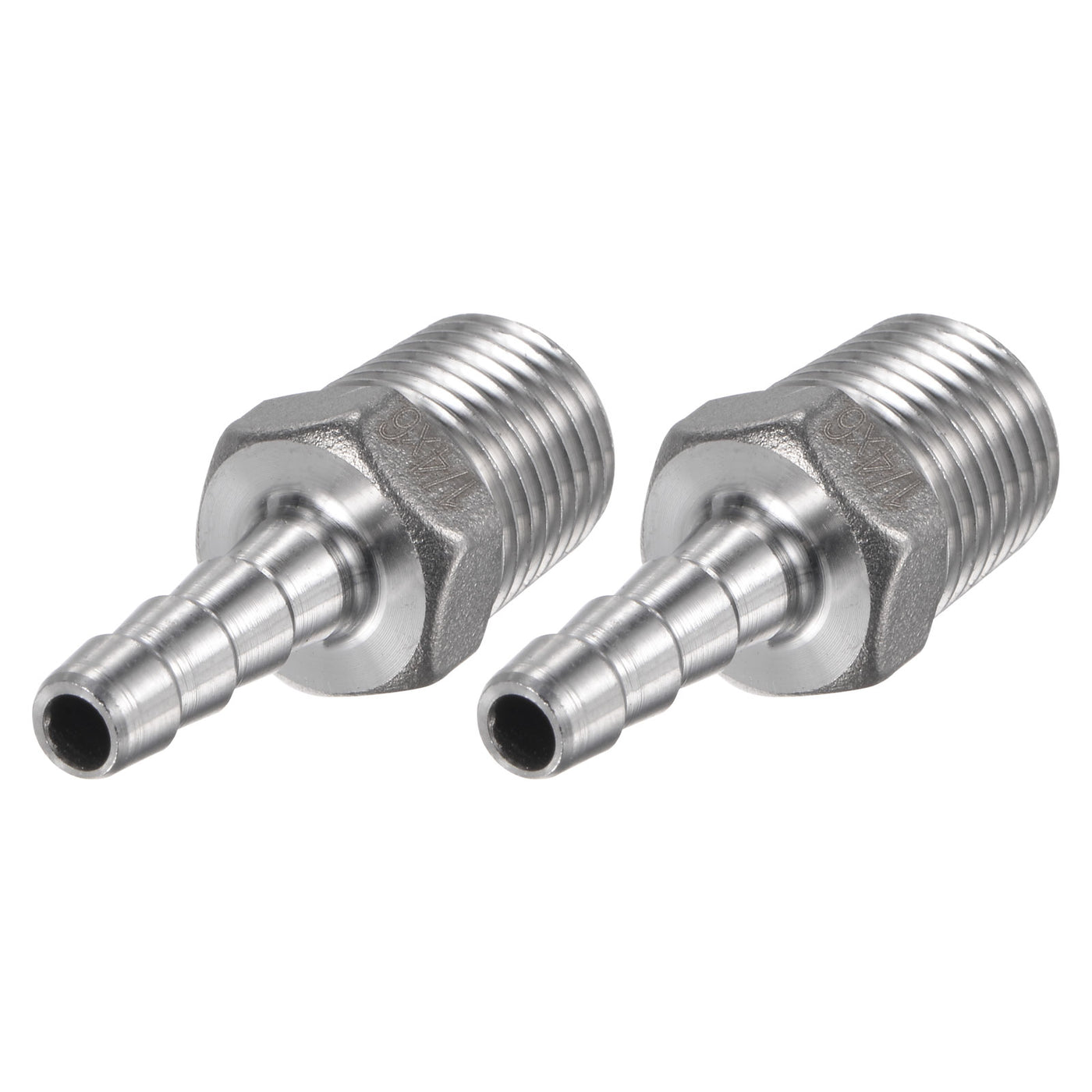 Harfington Hose Barb Fittings OD x PT Male Thread Stainless Steel Straight Pipe Connector for Water Air Fuel