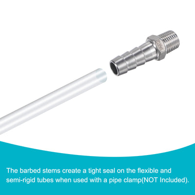 Harfington Hose Barb Fittings OD x PT Male Thread Stainless Steel Straight Pipe Connector for Water Air Fuel