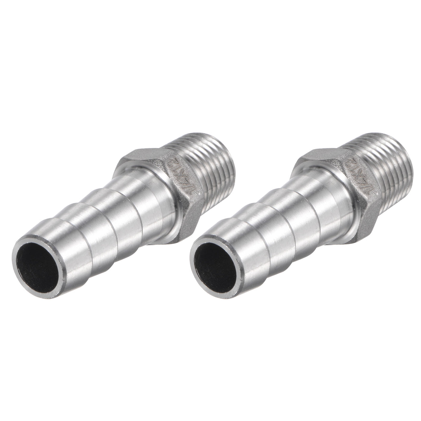 Harfington Hose Barb Fittings OD x PT Male Thread Stainless Steel Straight Pipe Connector for Water Air Fuel
