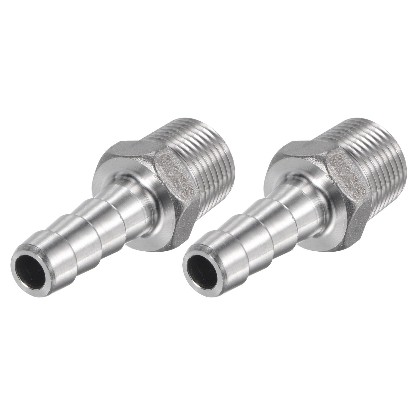 Harfington Hose Barb Fittings OD x PT Male Thread Stainless Steel Straight Pipe Connector for Water Air Fuel