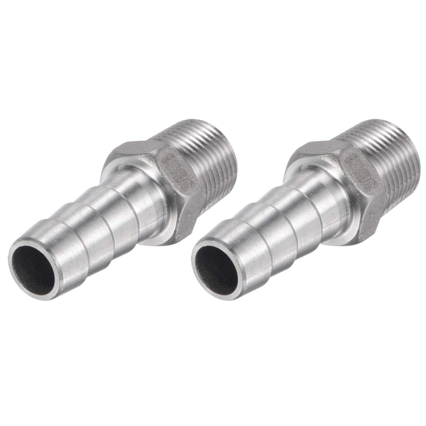 Harfington Hose Barb Fittings OD x PT Male Thread Stainless Steel Straight Pipe Connector for Water Air Fuel