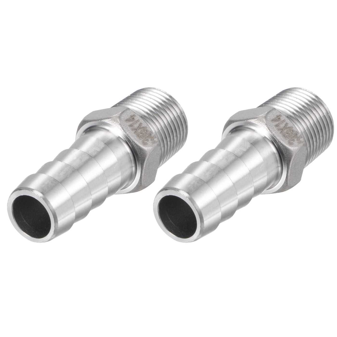 Harfington Hose Barb Fittings OD x PT Male Thread Stainless Steel Straight Pipe Connector for Water Air Fuel