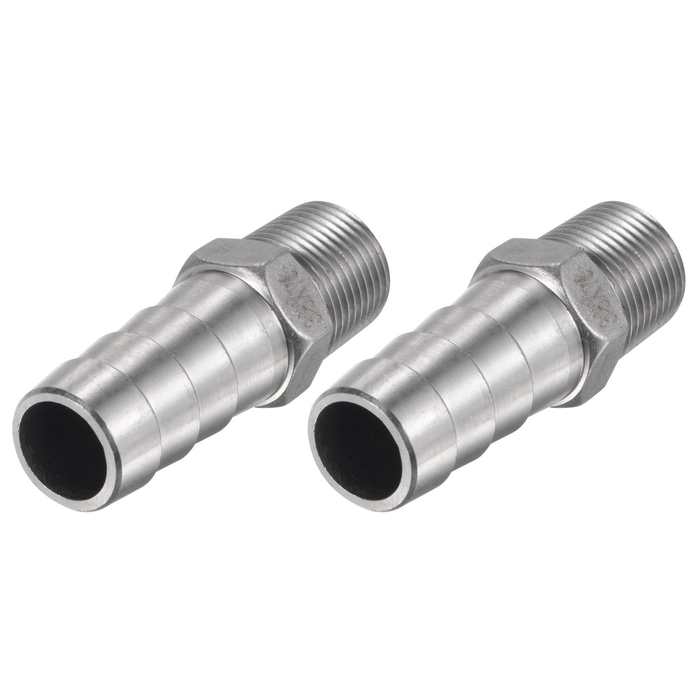Harfington Hose Barb Fittings OD x PT Male Thread Stainless Steel Straight Pipe Connector for Water Air Fuel