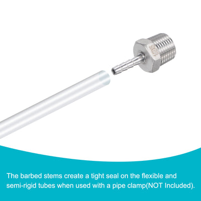 Harfington Hose Barb Fittings OD x PT Male Thread Stainless Steel Straight Pipe Connector for Water Air Fuel